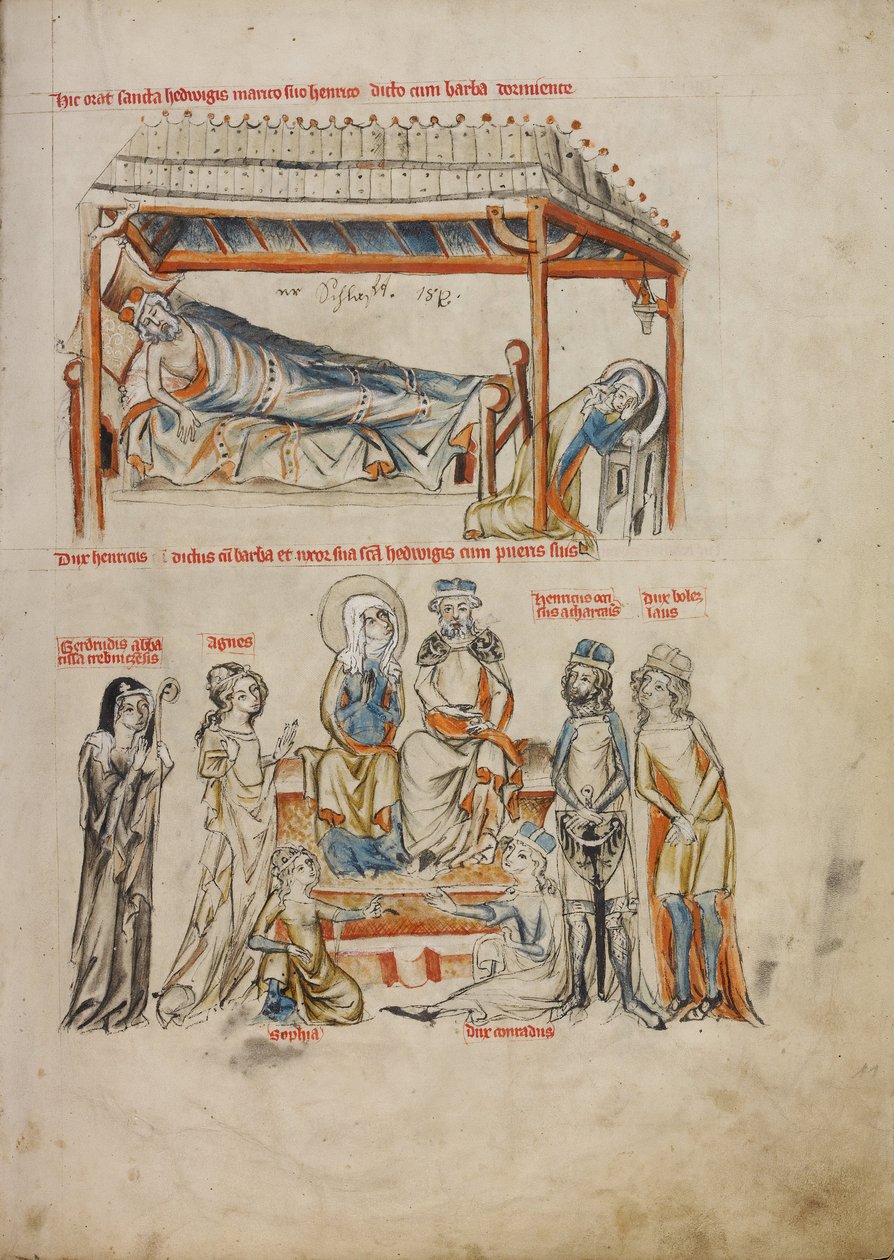 Heinrich Uykusu ve Hedwig Duası; Heinrich ve Hedwig Çocuklarıyla Birlikte by Court workshop of Duke Ludwig I of Liegnitz and Brieg