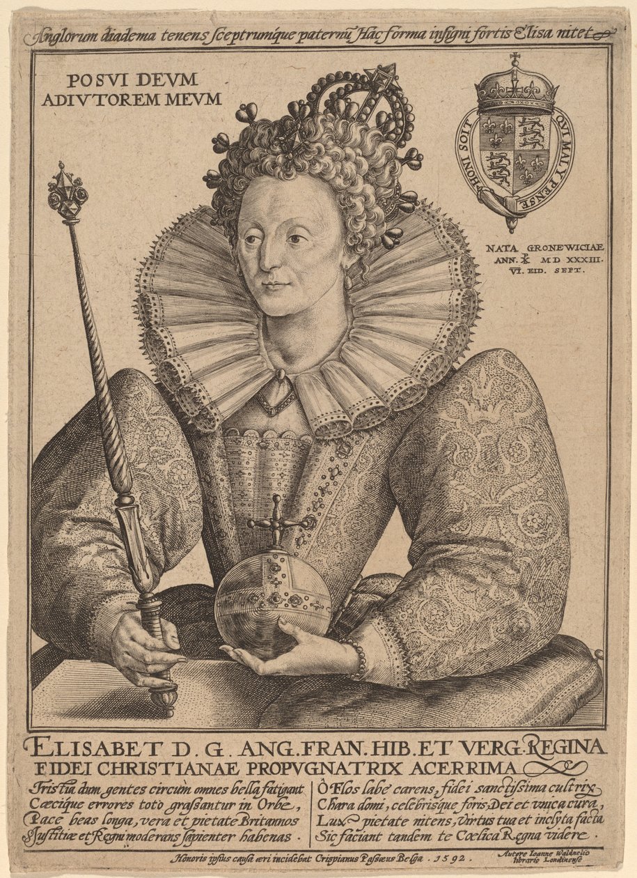 Elizabeth, İngiltere Kraliçesi by Crispijn de Passe I