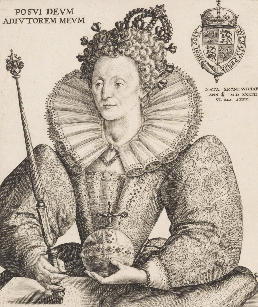 Kraliçe I. Elizabeth, 1592. by Crispijn de Passe I