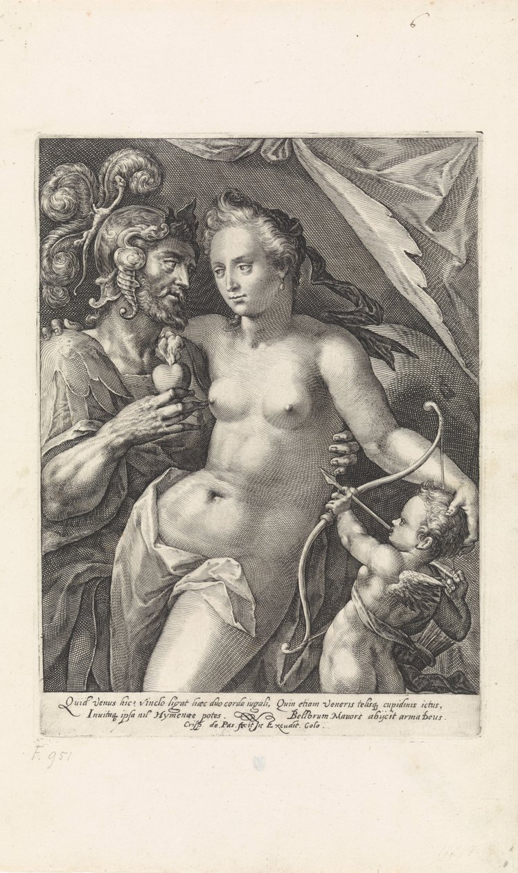 Mars ve Venüs Aşıklar olarak Tanrılar ve Tanrıçalar (dizi adı) by Crispijn van de Passe (I)