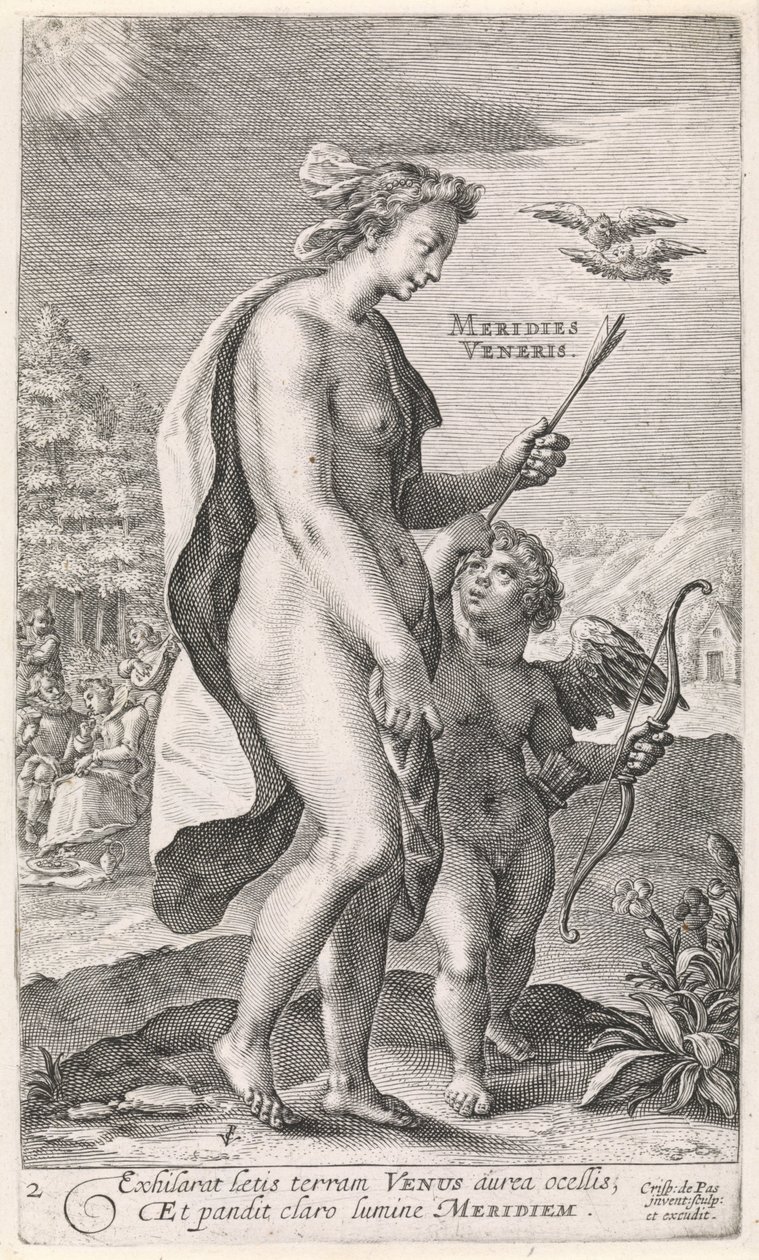 Öğleden sonra Meridies Veneris (nesne üzerindeki başlık) Günün Dört Zamanı (dizi başlığı) by Crispijn van de Passe (I)