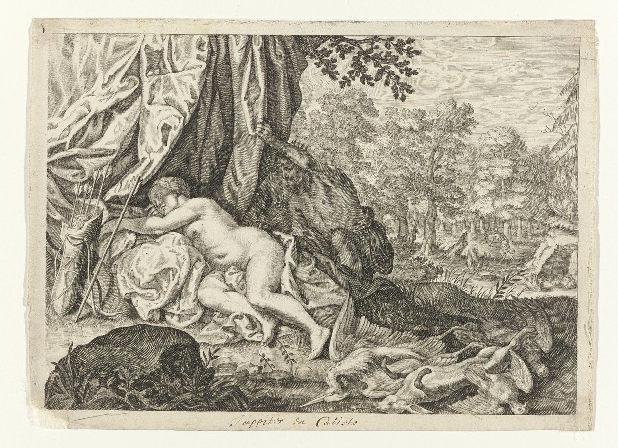 Jüpiter ve Callisto Metamorfosen van Ovidius (dizi adı) by Crispijn van de Passe (II) (attributed to)
