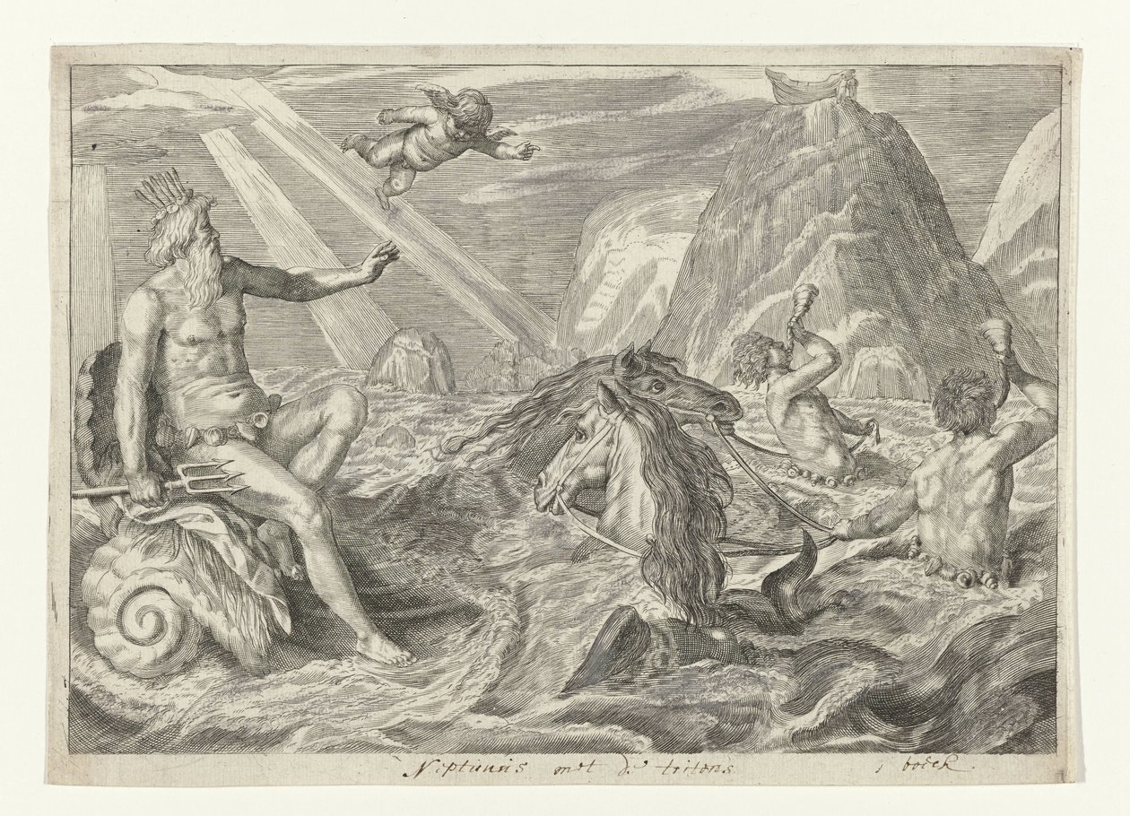 Neptunus bir araya geldi de tritons Metamorfosen van Ovidius (dizi başlığı) by Crispijn van de Passe (II) (attributed to)