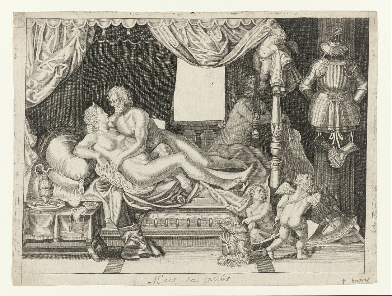 Mars'ta Venüs Metamorphosen van Ovidius (dizi başlığı) by Crispijn van de Passe (II)