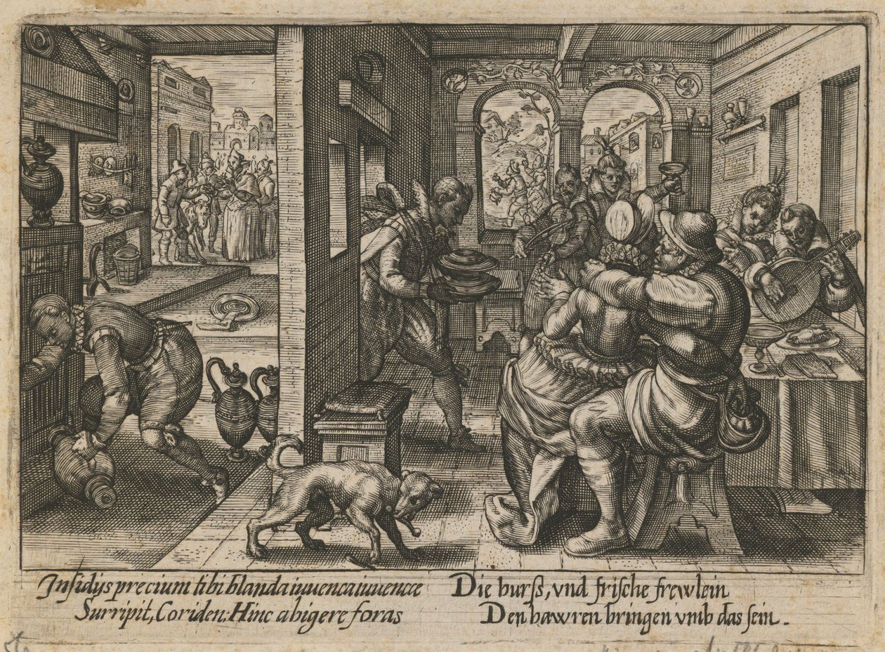 Müzisyenlerle Ziyafet, ca. 1600 by Crispijn van de Passe the Elder