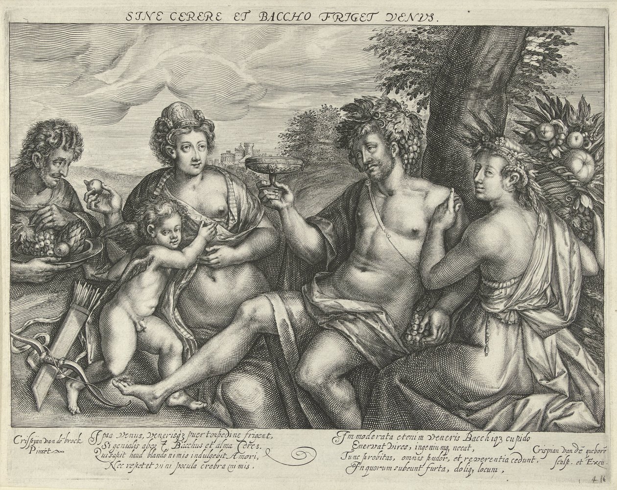 Bacchus, Venüs ve Ceres arazide Ceres ve Bacchus olmadan soğuk Venüs (nesnedeki başlık) by Crispijn van den Queborn