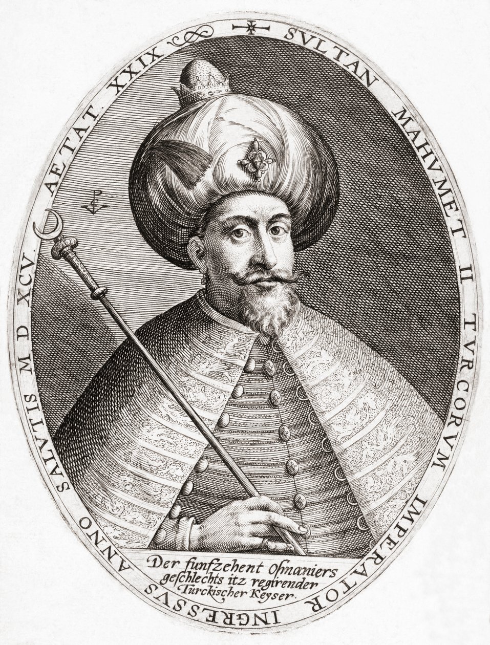 Mehmed III. Sultan, Osmanlı İmparatorluğu. Vesika. by Crispin I de (after) Passe
