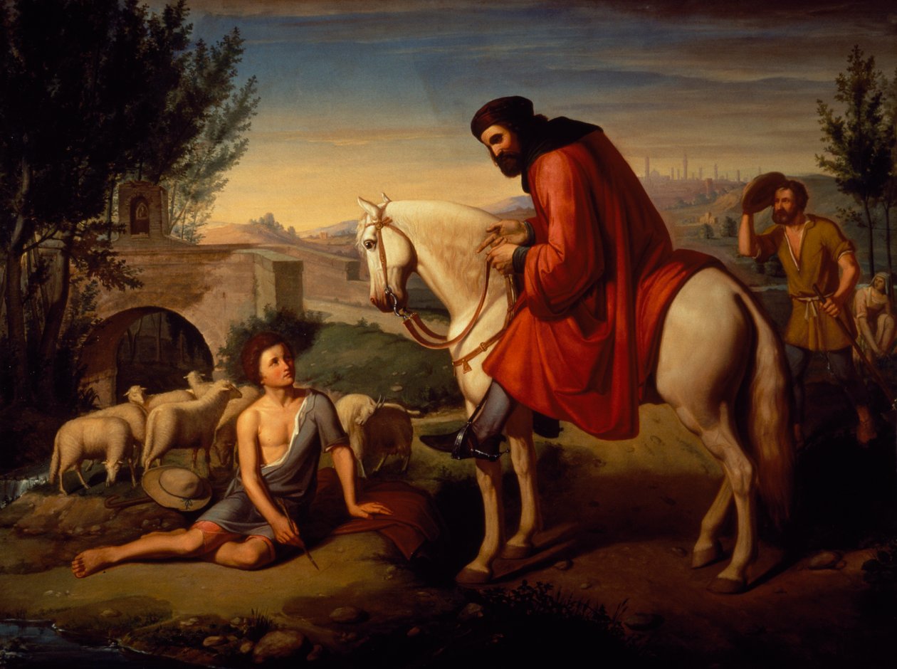 Domenico di Pacio, efendisi Beccafumi tarafından koyun çizdiğini keşfetti by Cristiano Banti