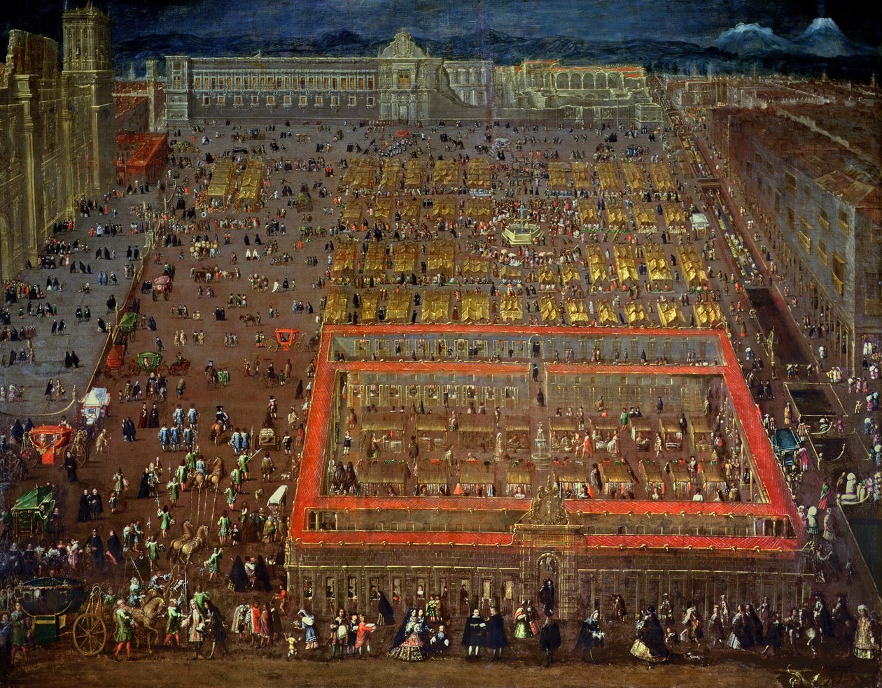 Mexico City Merkez Meydanı, 1695 by Cristobal de Villalpando