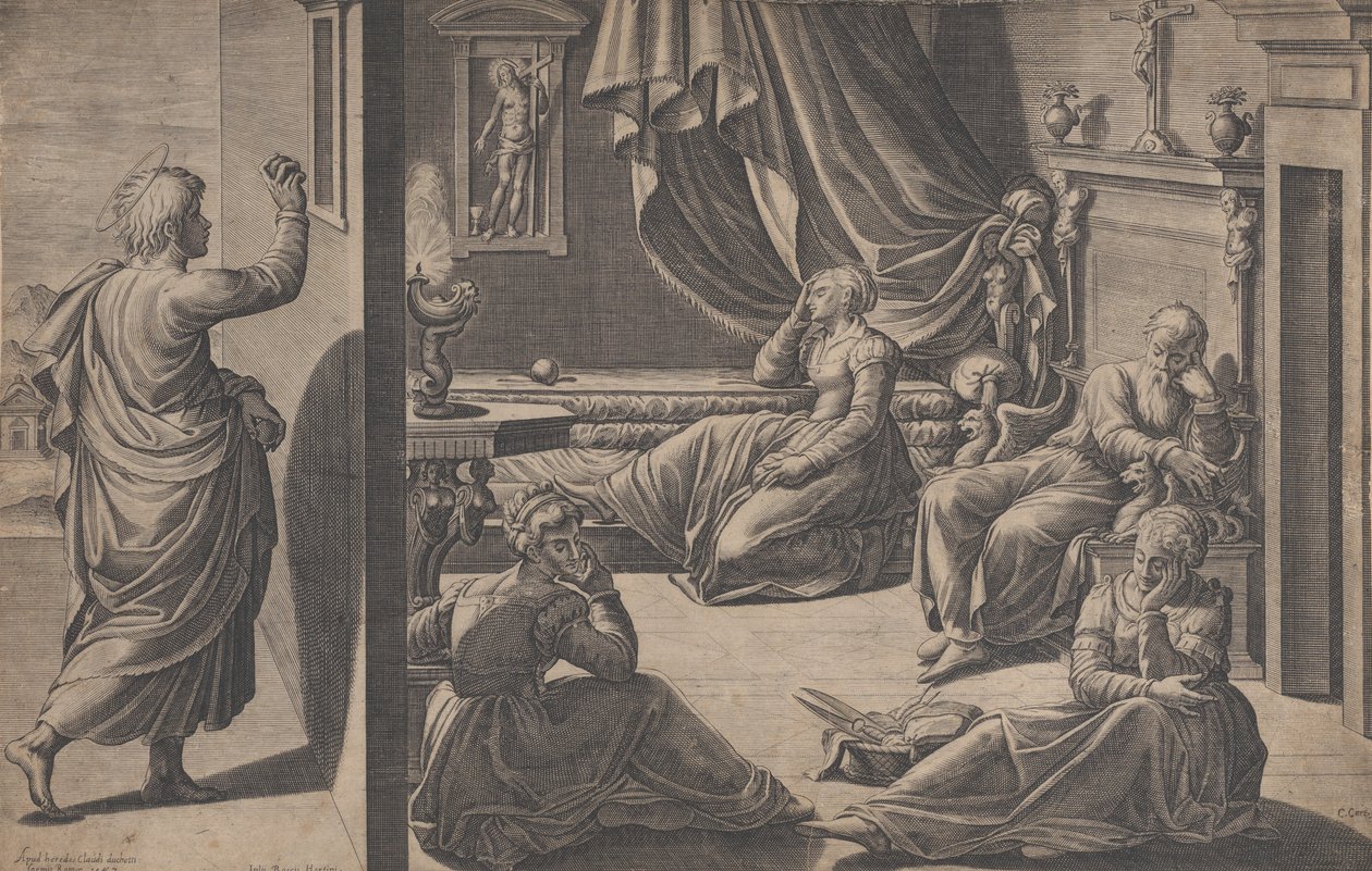 Bari Aziz Nikolaos ve Üç Zavallı Kız, 1587. by Cristofano Cartaro