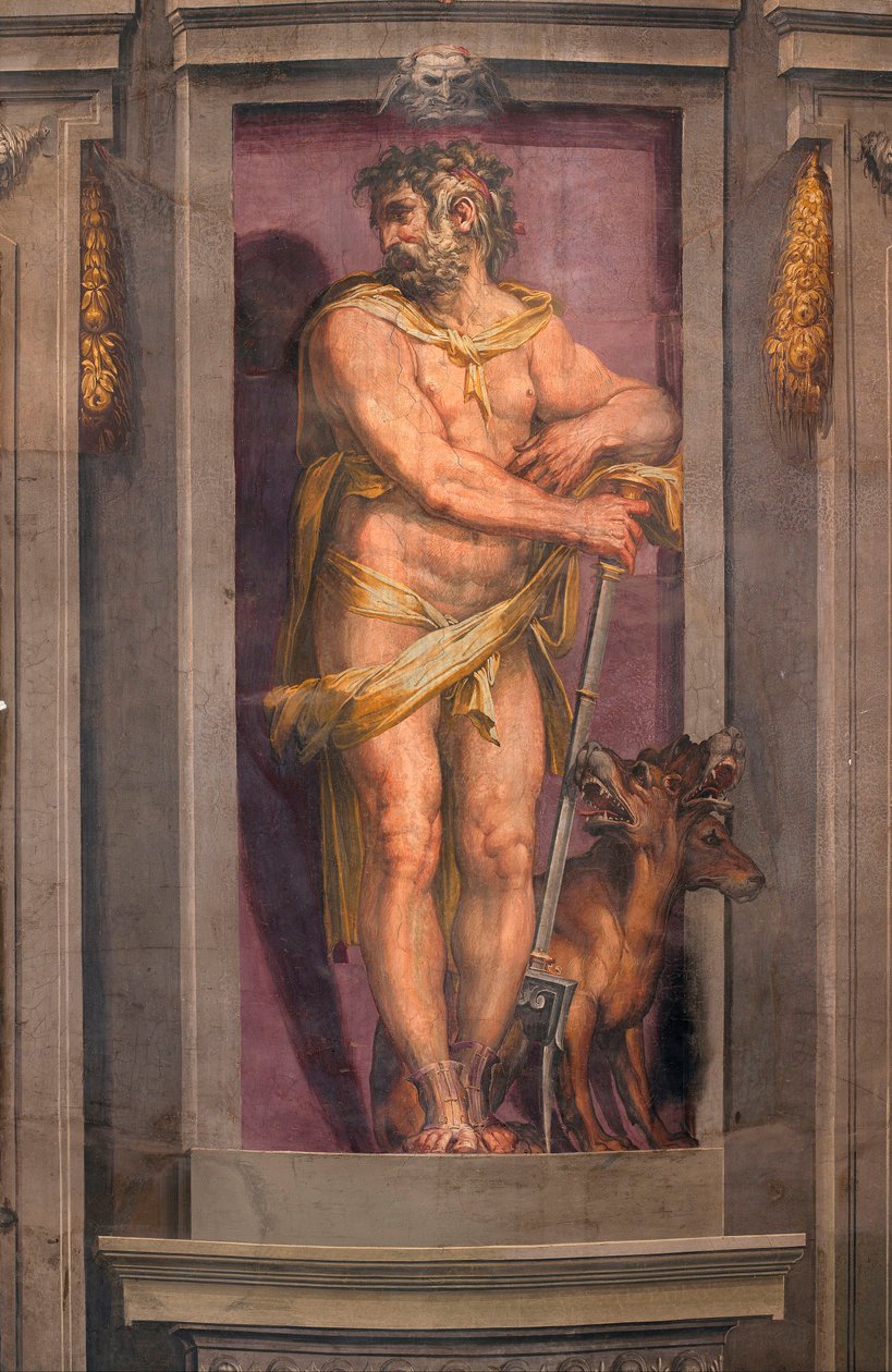 "" Pluton "" (Pluto) Fresque de Cristofano Gherardi (1508-1556) - 1556-1557 Dim 250x100 cm Palazzo Vecchio, Floransa by Cristofano Gherardi