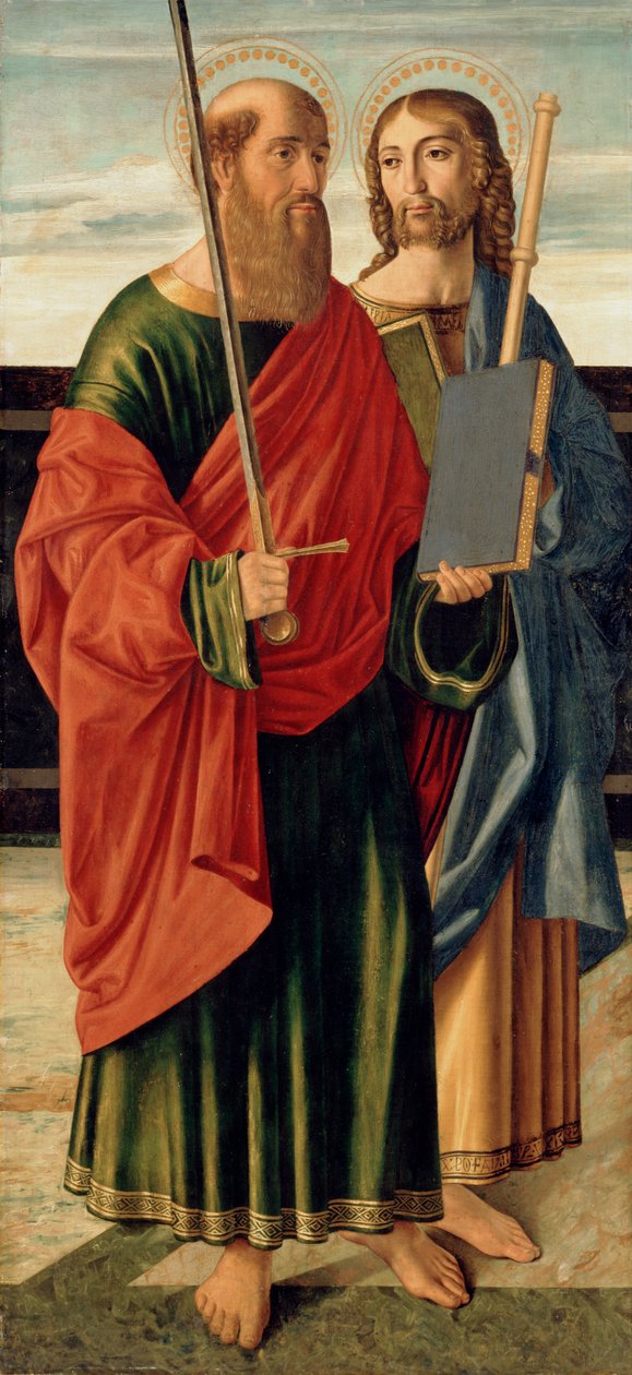 St. Paul ve St. James the Elder, c.1499 (ahşap panel üzerinde tempera) by Cristoforo Caselli
