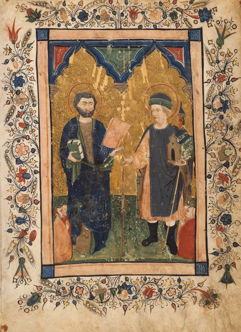 Aziz Mark Evangelist ve Aziz Sinibaldus Bir Lay Üyeleri Tarafından Saygı Gösterir..., ca. 1425-34. by Cristoforo Cortese