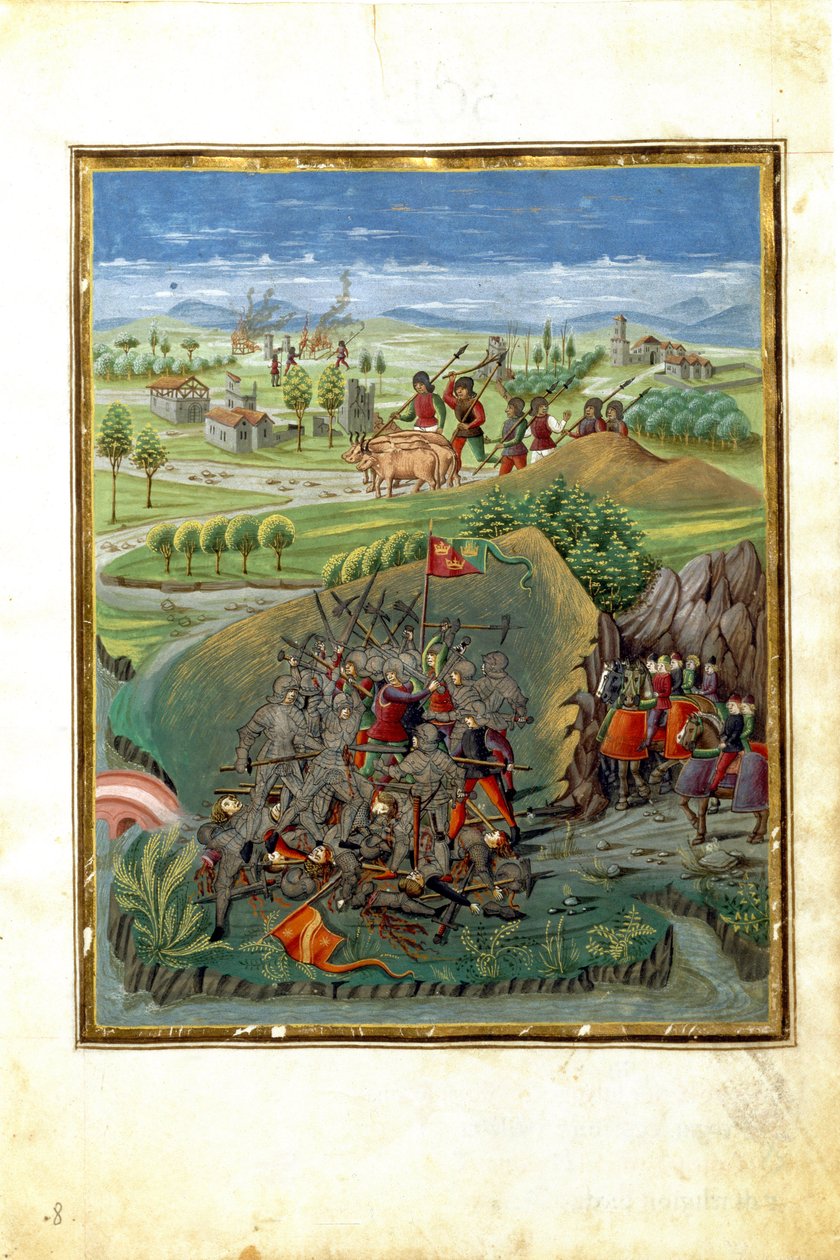 Mart gezegeninin etkisi: savaş sahnesi (minyatür, c.1470) by Cristoforo De Predis