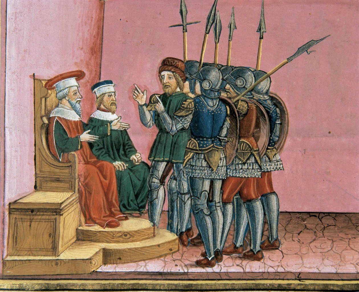 Rahipler Pontius Pilatus'a İsa'nın dirilişini önceden bildirdiğini hatırlatıyor by Cristoforo De Predis