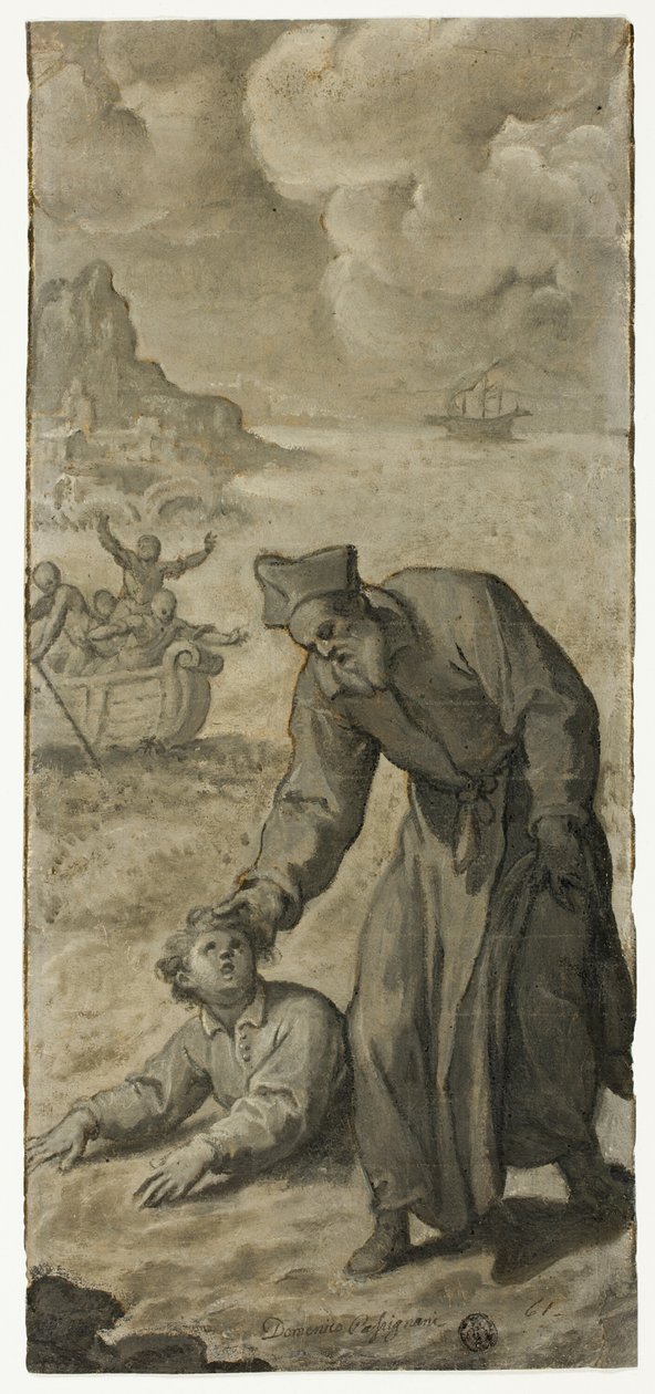 Boğulan Bir Gençliği Kurtarmak İçin Saint Philip Neri Çalışması by Cristoforo Roncalli