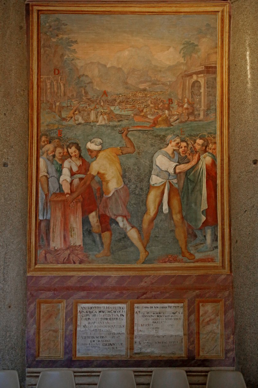 Çeşitli azizlerin şehit edilmesi ve sakat bırakılması (fresk) by Cristoforo & Tempesta Antonio (1555 1630) Roncalli