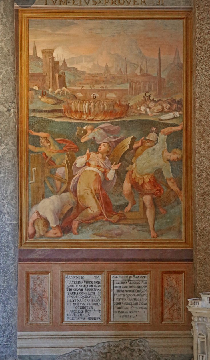 Aziz Catherine tekerleği kırar by Cristoforo and Tempesta, Antonio Roncalli