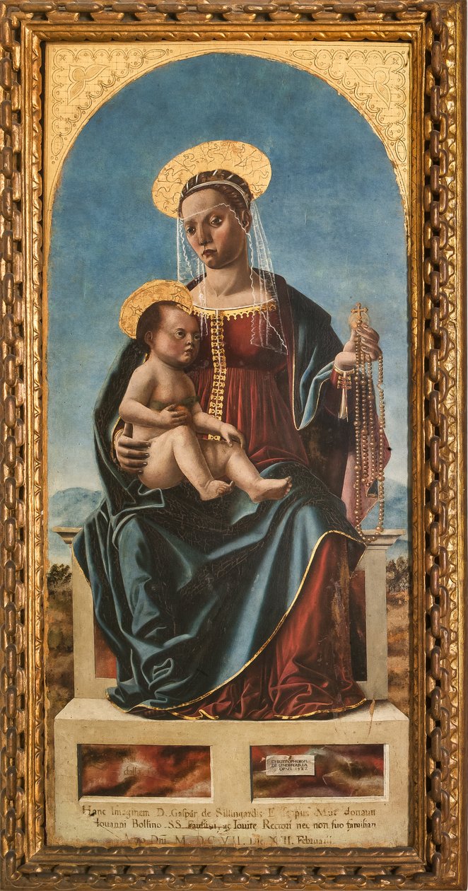 Çocuklu Madonna (panelde yağlı boya) by Cristoforo da Lendinara Canozzi or Canozi