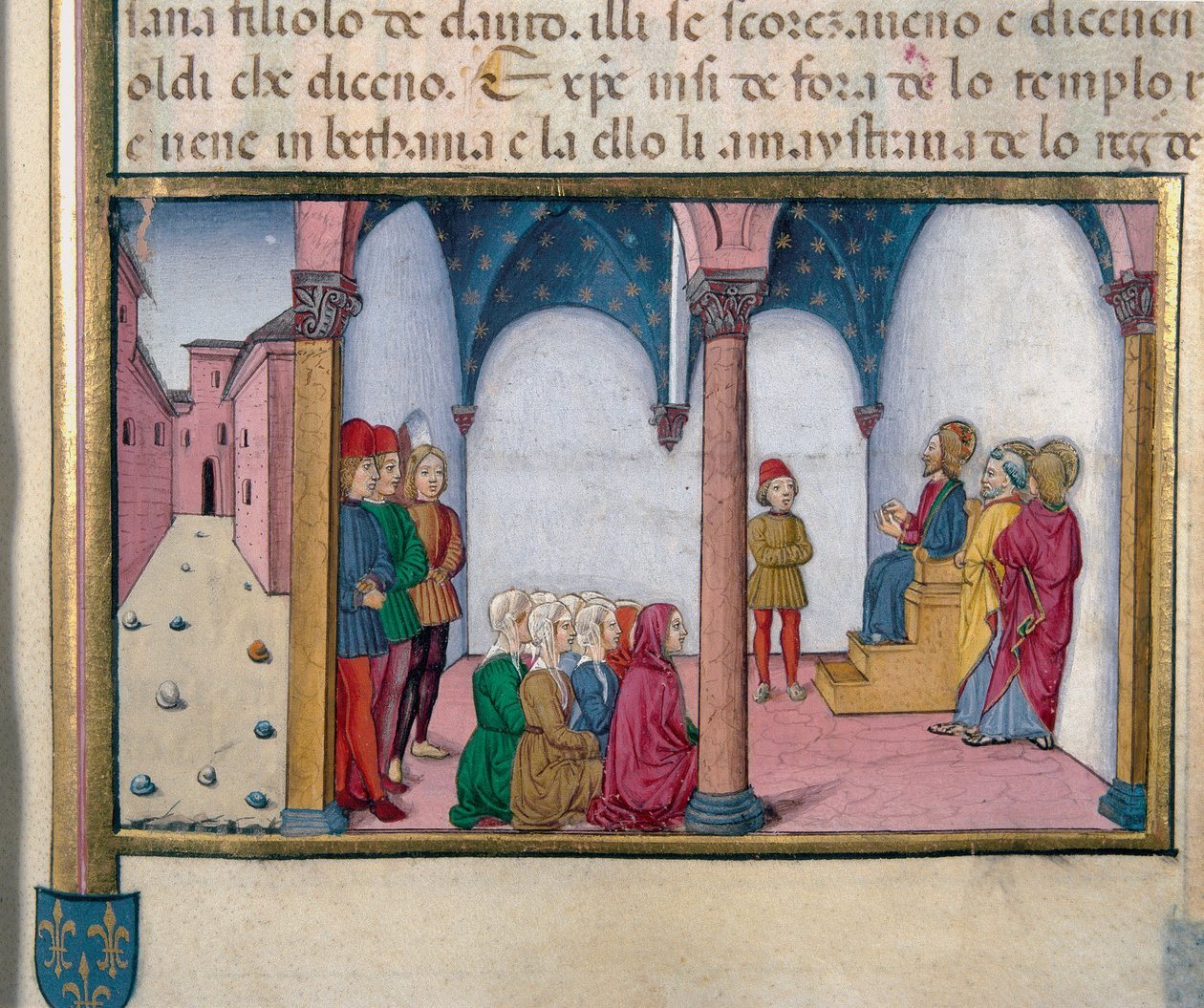 İsa, Yeni Ahit Tarihinden sonra Cristoforo De Predis Minyatür Tapınağında (1440-1486) ders veriyor by Cristoforo De Predis