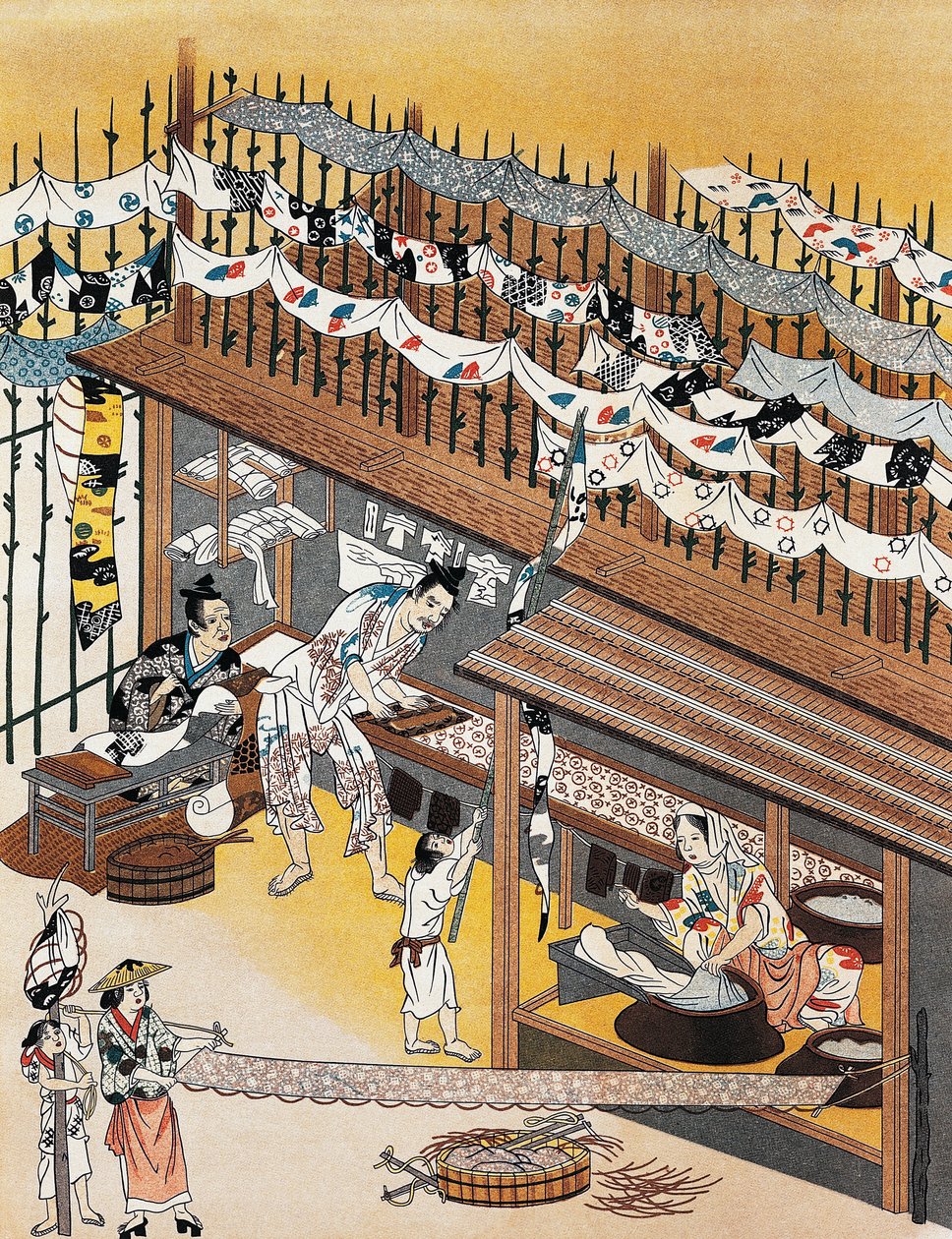 Esnaf iş başında, serigraf boyama, Edo Dönemi (1600-1868) by Culture Edo