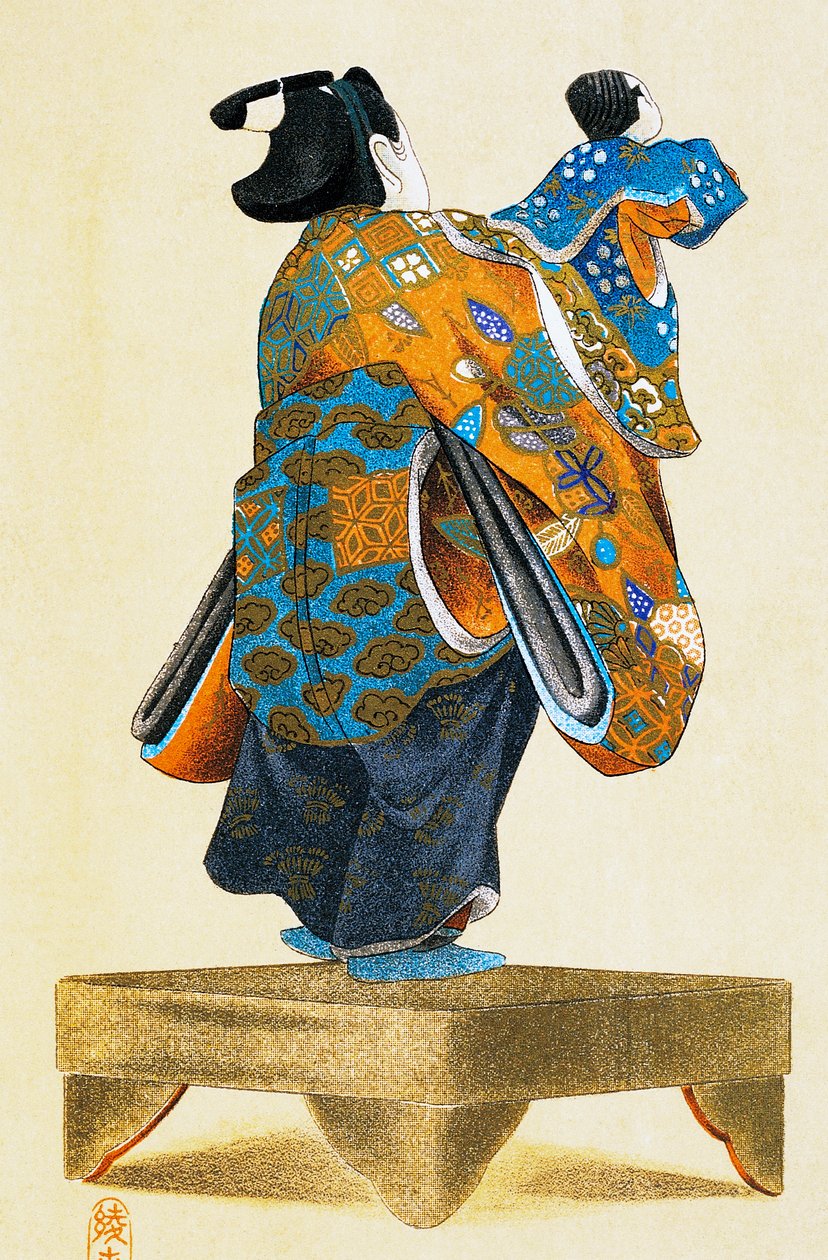 Arkadan kuklalı kuklacı, ukiyo-e sanat baskısı, tahta baskıdan yeniden üretim, Japon uygarlığı, Edo dönemi by Culture Edo
