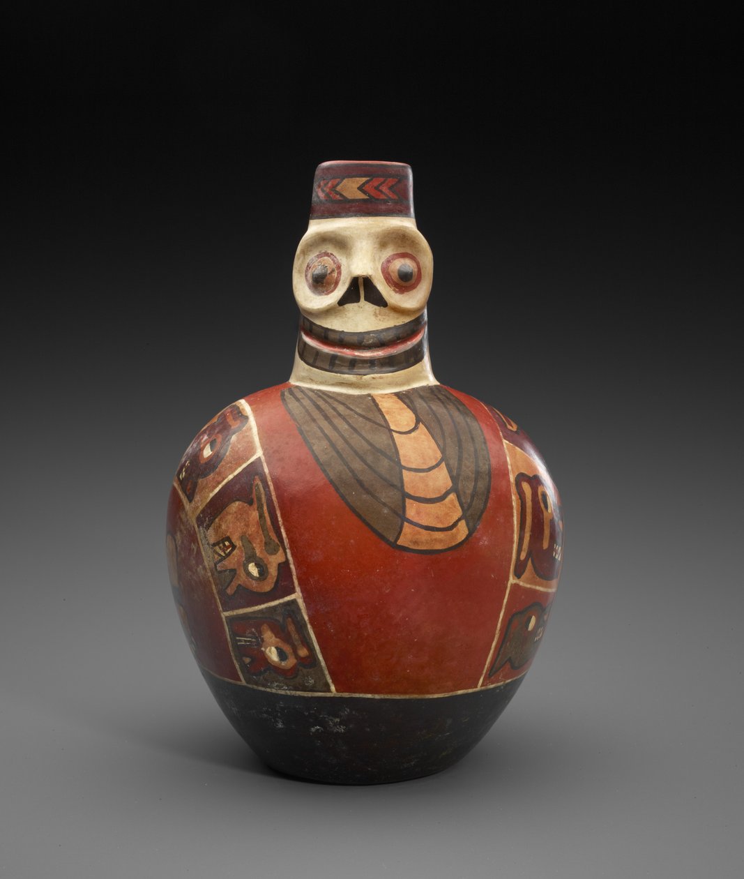 Ölüm Maskeli Figür Şişe, MS 600-1000 (astarlı toprak kap) by Culture Wari