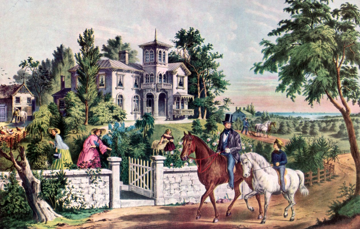American Country Life, Mayıs Sabahı, 1855. by Currier and Ives