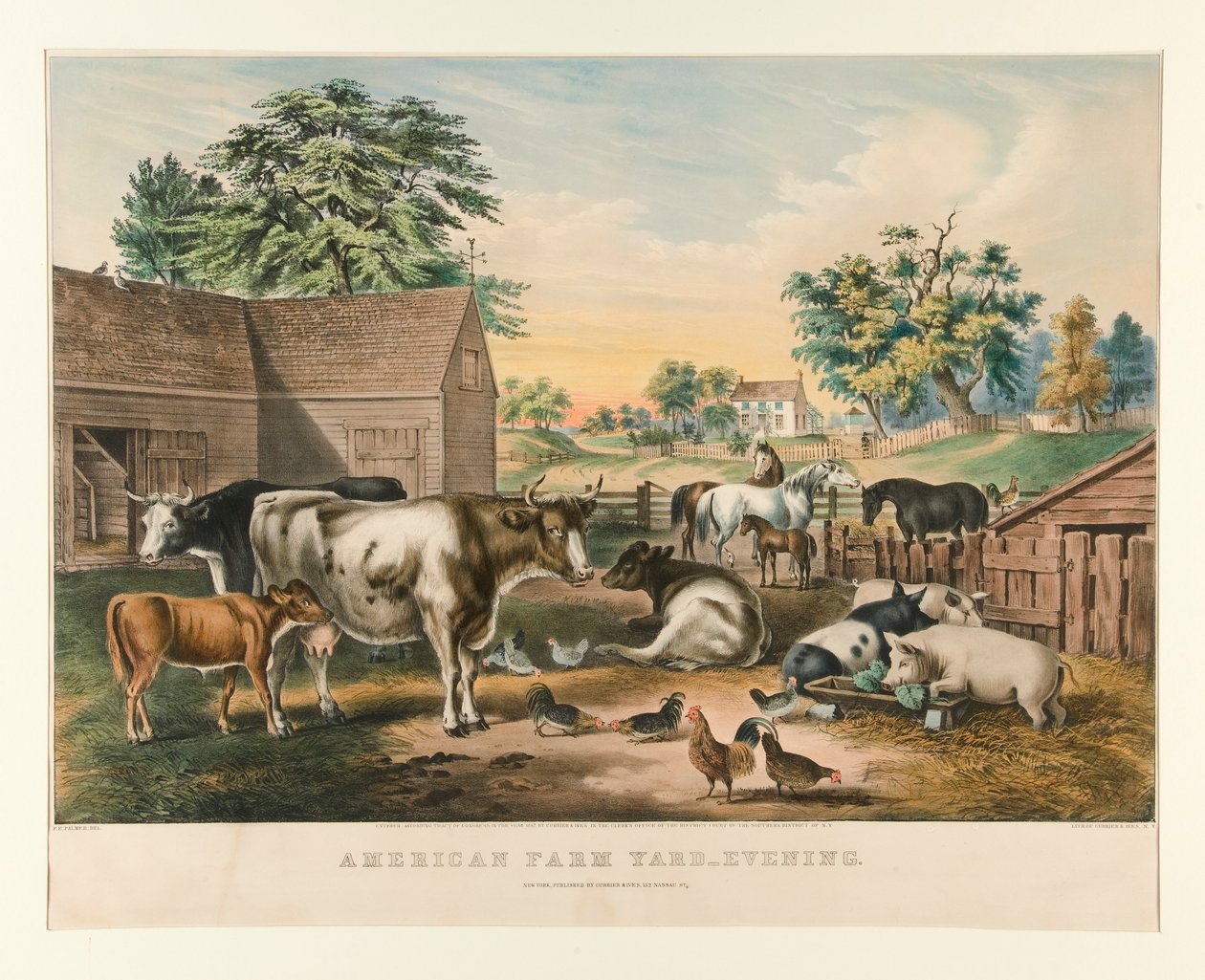 American Farm Yard - Akşam by Currier and Ives