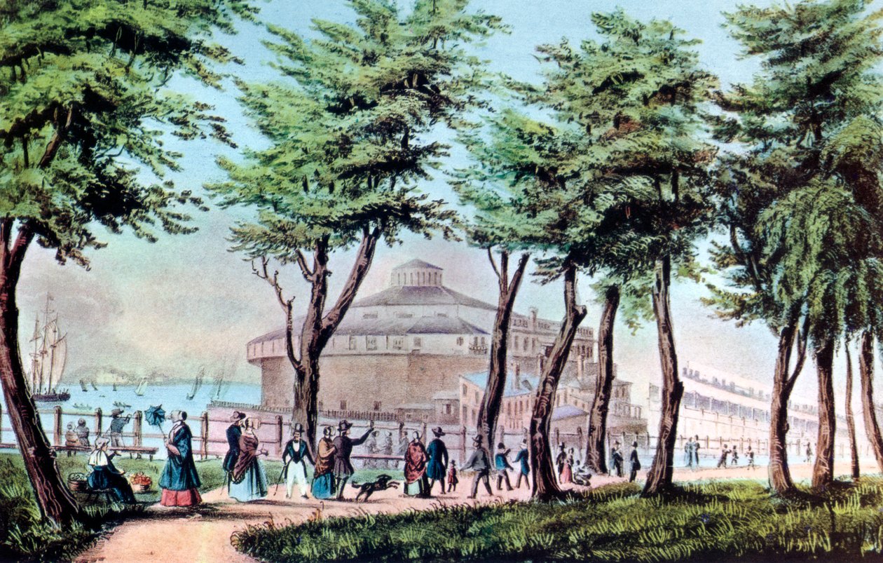 Bataryadan Kale Bahçesi, New York, 1848 by Currier and Ives