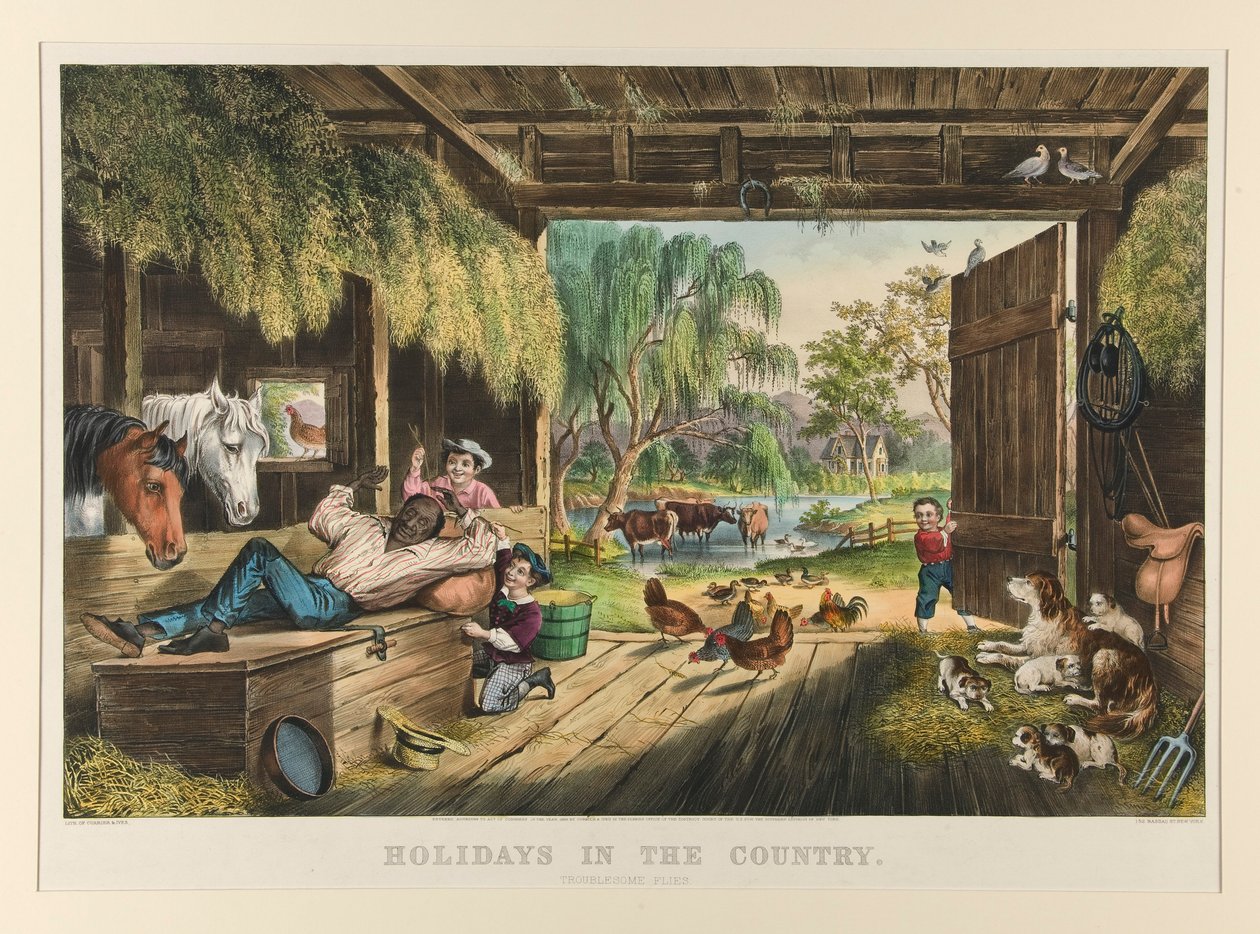 Ülkede Tatiller / Zahmetli Sinekler by Currier and Ives