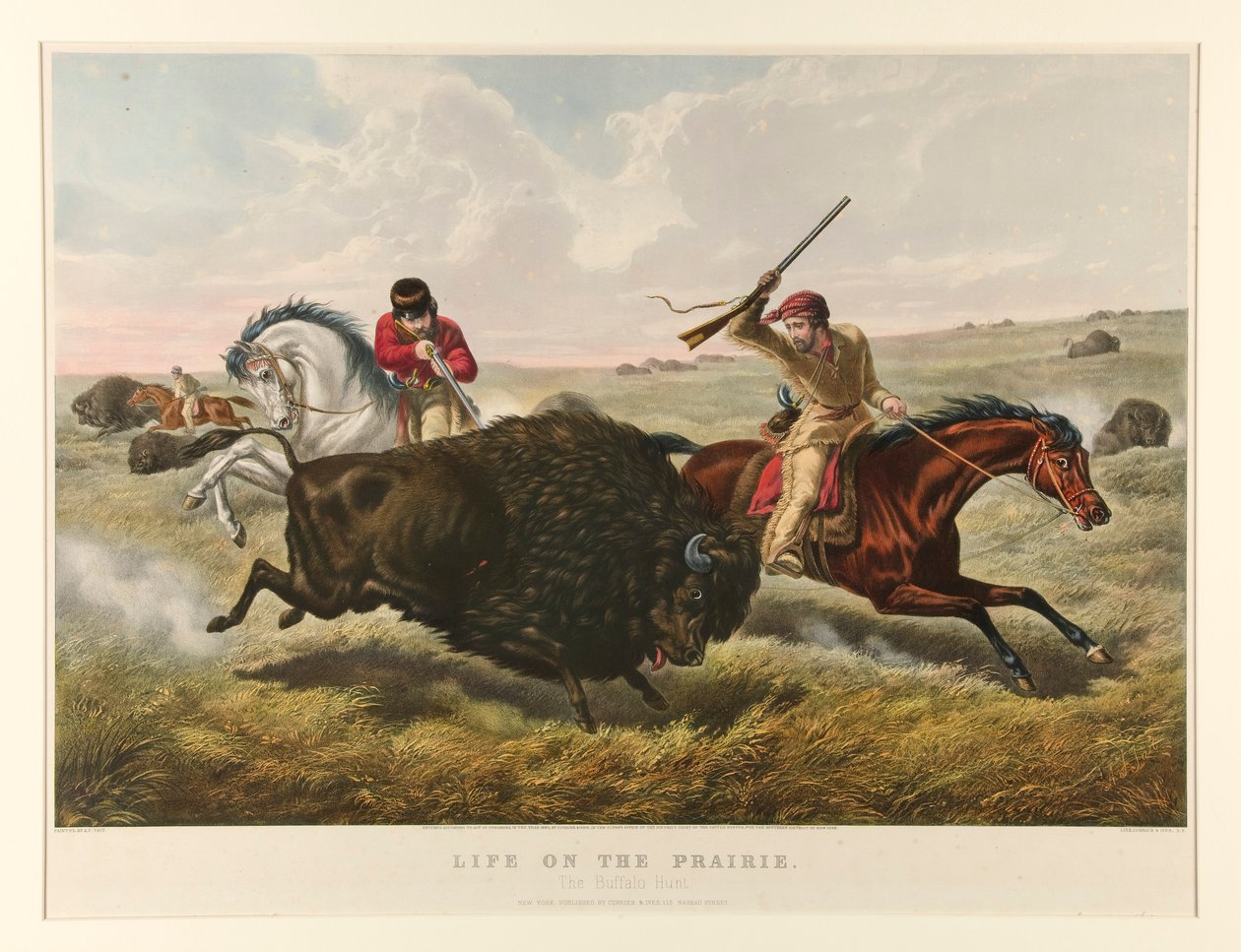 Çayırda Yaşam: Bufalo Avı by Currier and Ives
