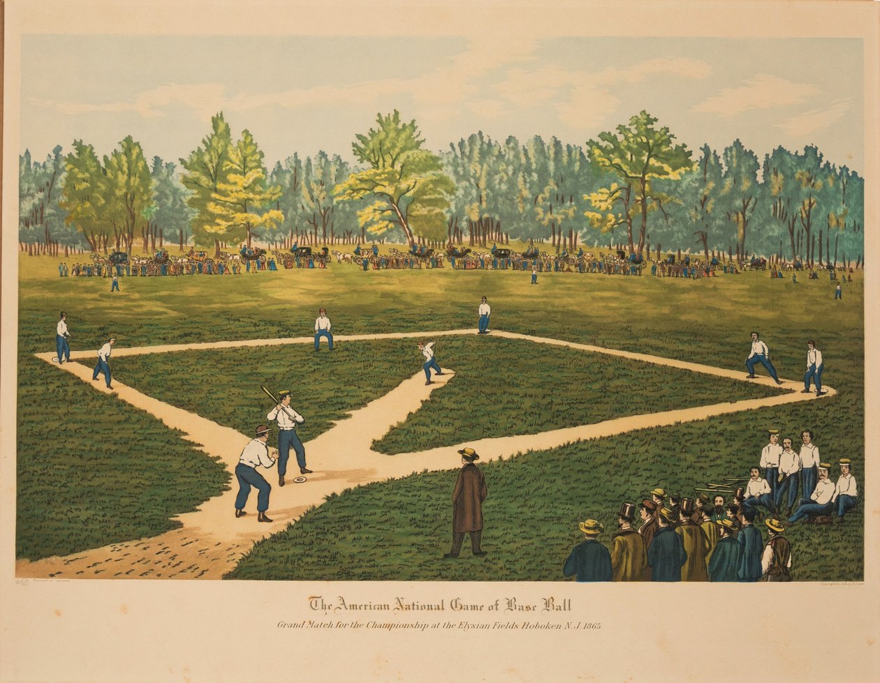 Amerikan Ulusal Beyzbol Oyunu, yaklaşık 1866. by Currier and Ives.