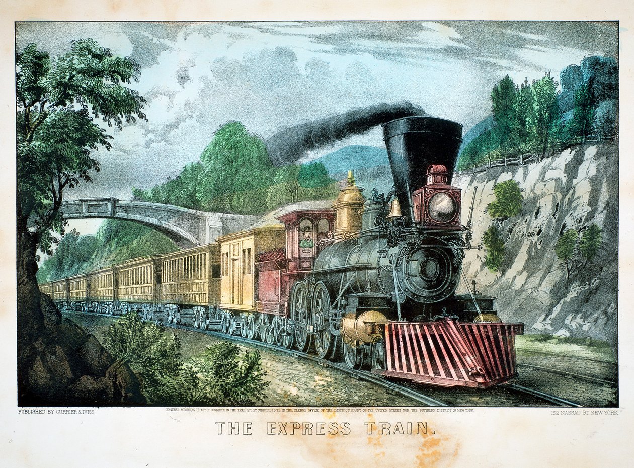 Ekspres Tren, ABD, 1870 by Currier and Ives
