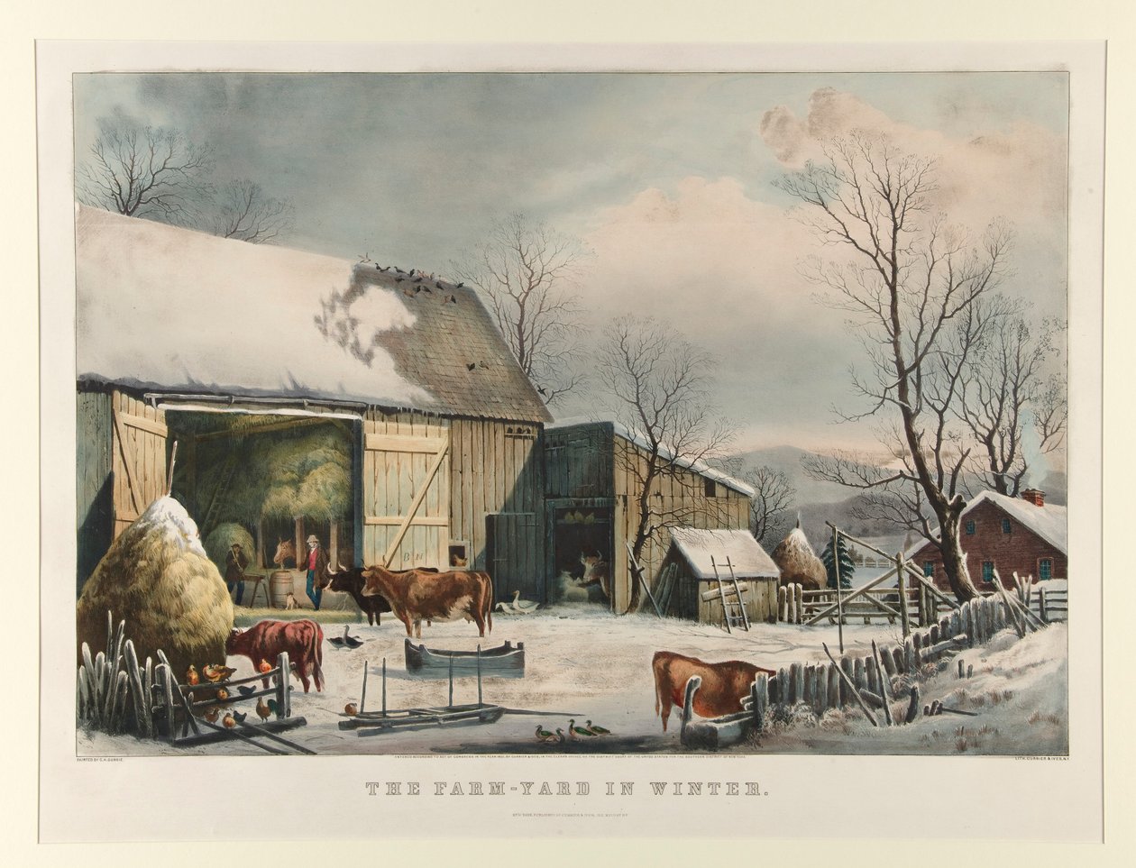 Kışın Çiftlik Bahçesi by Currier and Ives