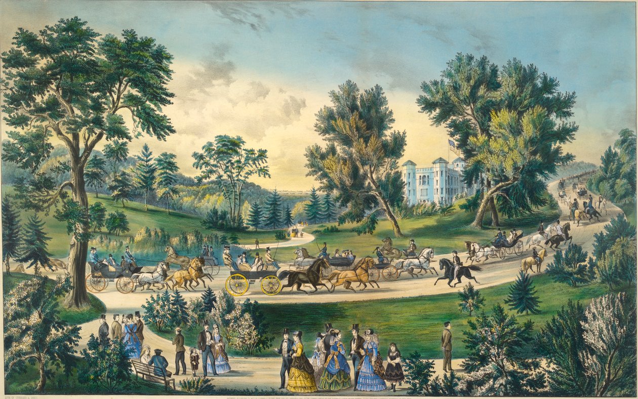 Grand Drive, Central Park N.Y. by Currier and Ives