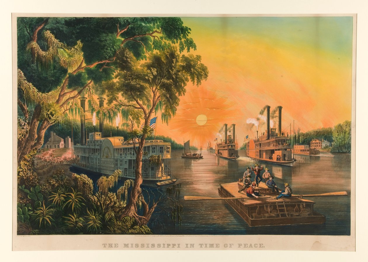 Barış Zamanında Mississippi. by Currier and Ives