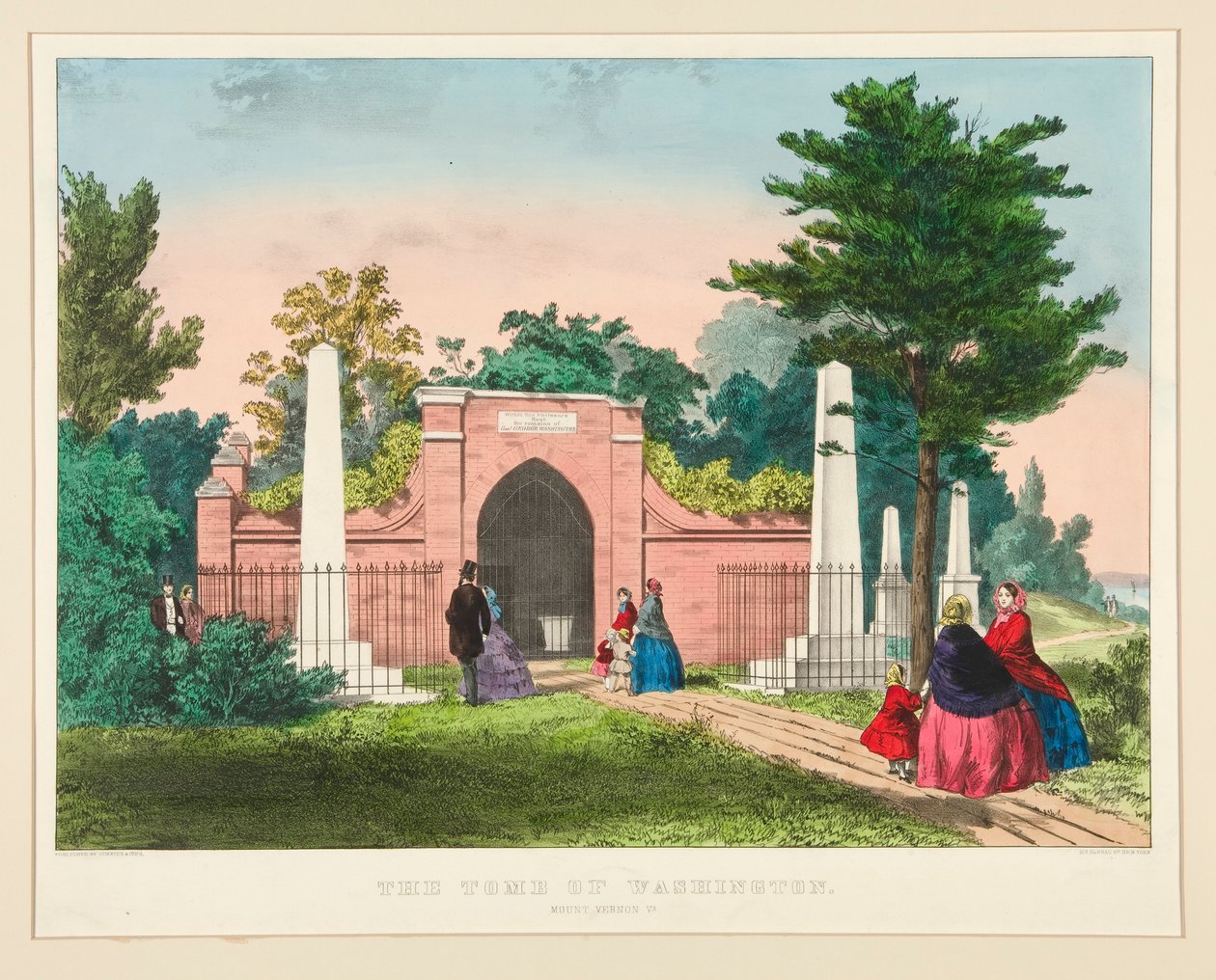 Washington Mezarı / Vernon Dağı, VA by Currier and Ives