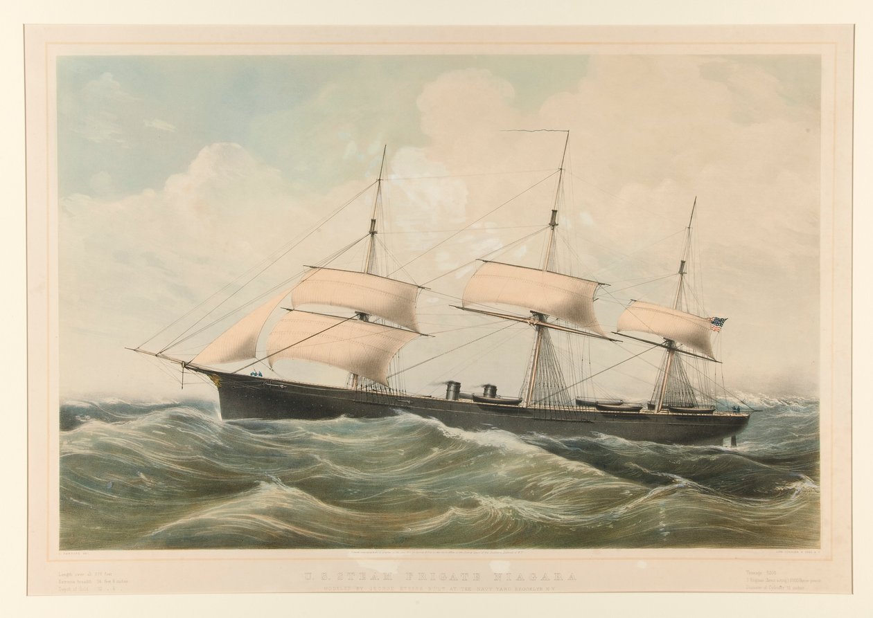 Amerika Birleşik Devletleri Buhar Fırkateyni Niagara by Currier and Ives