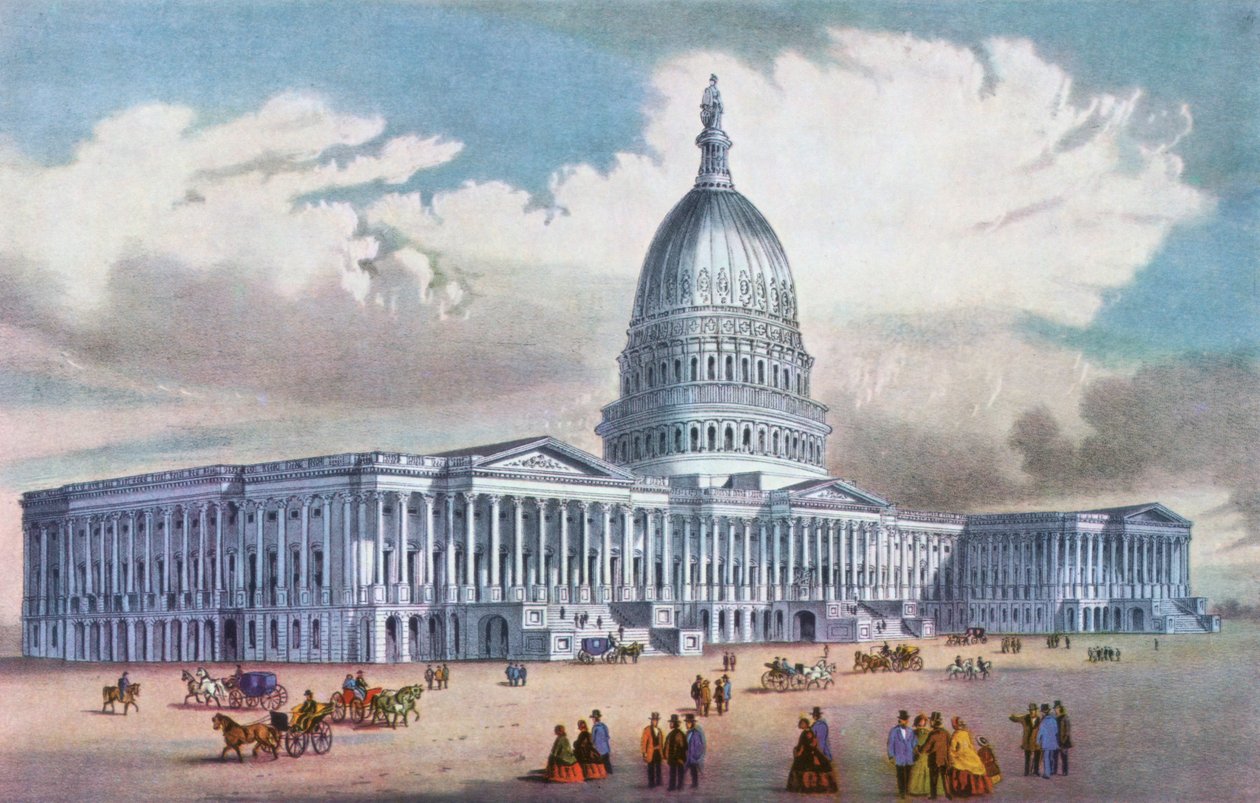 Washington, Birleşik Devletler Başkenti, 19. yüzyıl. by Currier and Ives