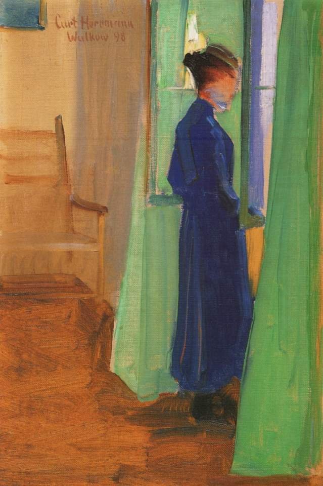 Sophie Herrmann am Fenster in Wulkow by Curt Herrmann
