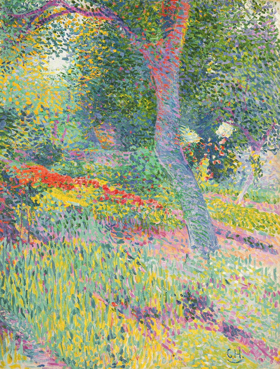 Pretzfeld Kalesi Bahçesinde, c.1903 (karttaki yağlı boya) by Curt Herrmann