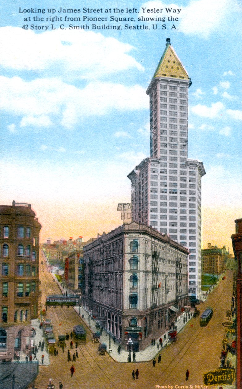 LC Smith Kulesi, Seattle, ABD, c1910s. by Curtis and Miller