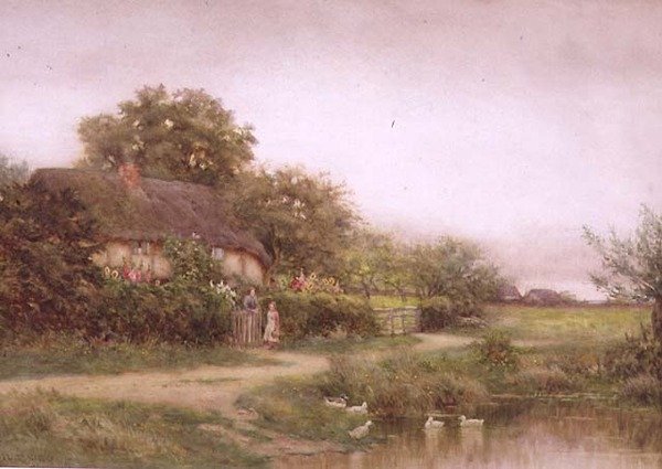 Ördek Göleti (kağıt üzerine sulu boya) by Curtius Duassut