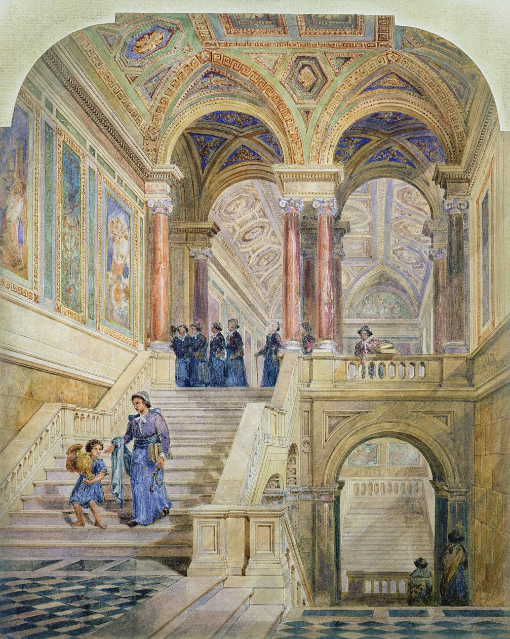 Leeds Belediye Binası merdivenleri için tasarım, 1853-58 by Cuthbert Brodrick
