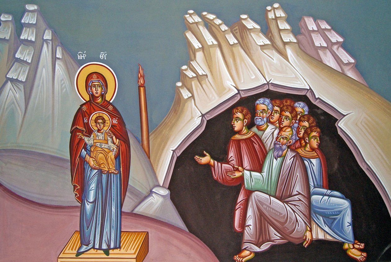 Madonna ve Çocuk Duvar Resmi, Kykkos Manastırı, Kıbrıs by Cypriot
