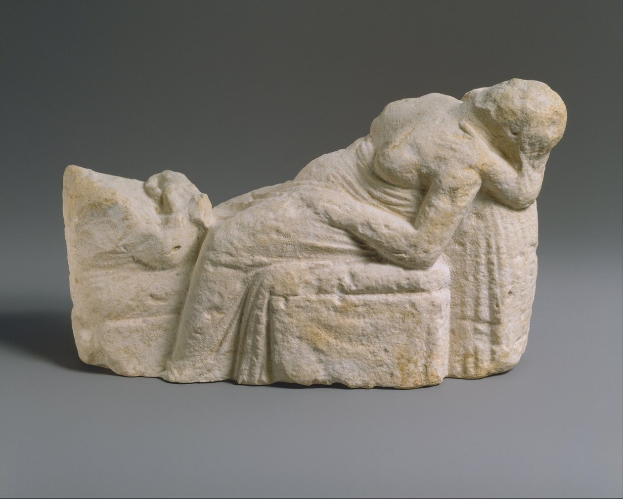 Bir doğum sahnesinin Helenistik heykelciği, MÖ 310–30 dolayları (kireçtaşı) by Cypriot Cypriot