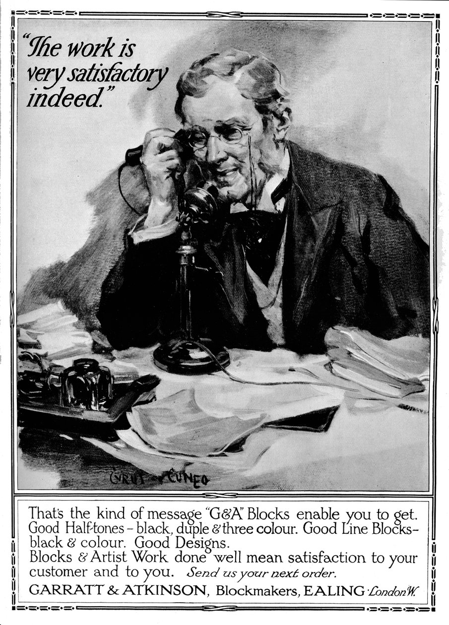 Garratt & Atkinson, Blockmaker - reklam, 1916 by Cyrus Cuneo