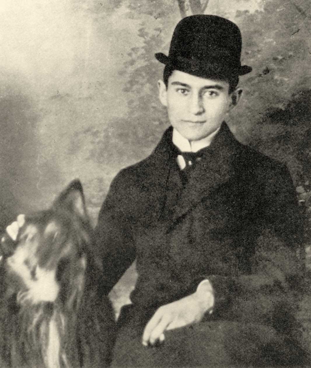 Franz Kafka, köpeğiyle birlikte, 1910 by Czech School