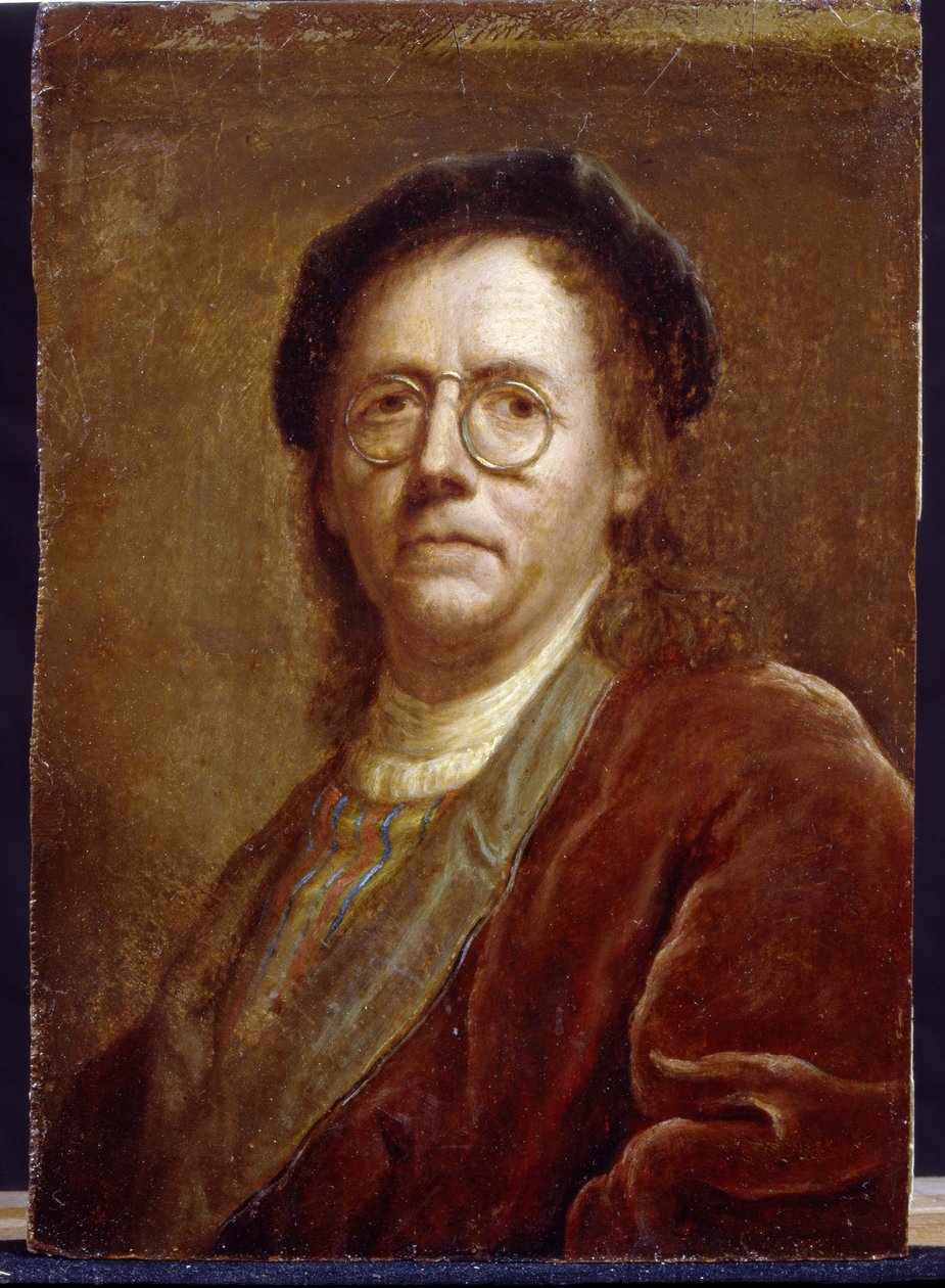 Otoportre. Jan (Jean) Kupecky (Kupetzki)(1667-1740), karton üzerine yağlı boya. Çek sanatı by Czech School